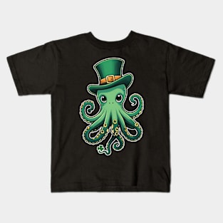 St Patricks Day Irish Octopus 4 Kids T-Shirt